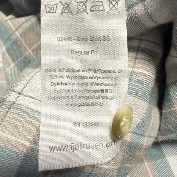 Fjallraven Shirt Mens Small Plaid Check Singi Short Sleeve Regular Comfort‎ Fit - Picture 9 of 9